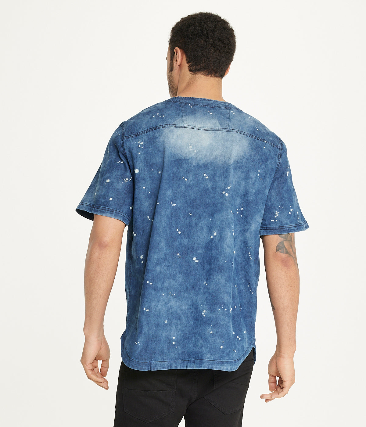 Brooklyn Laundry Men's Baseball Denim Shirt Denim Bleach