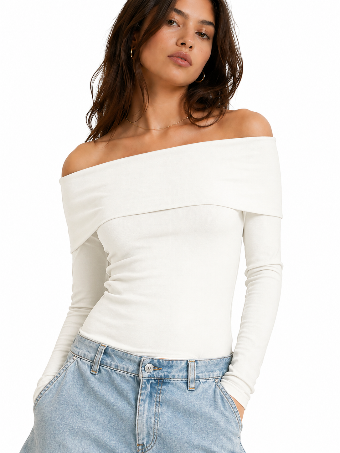 Foldover Off-The-Shoulder Top