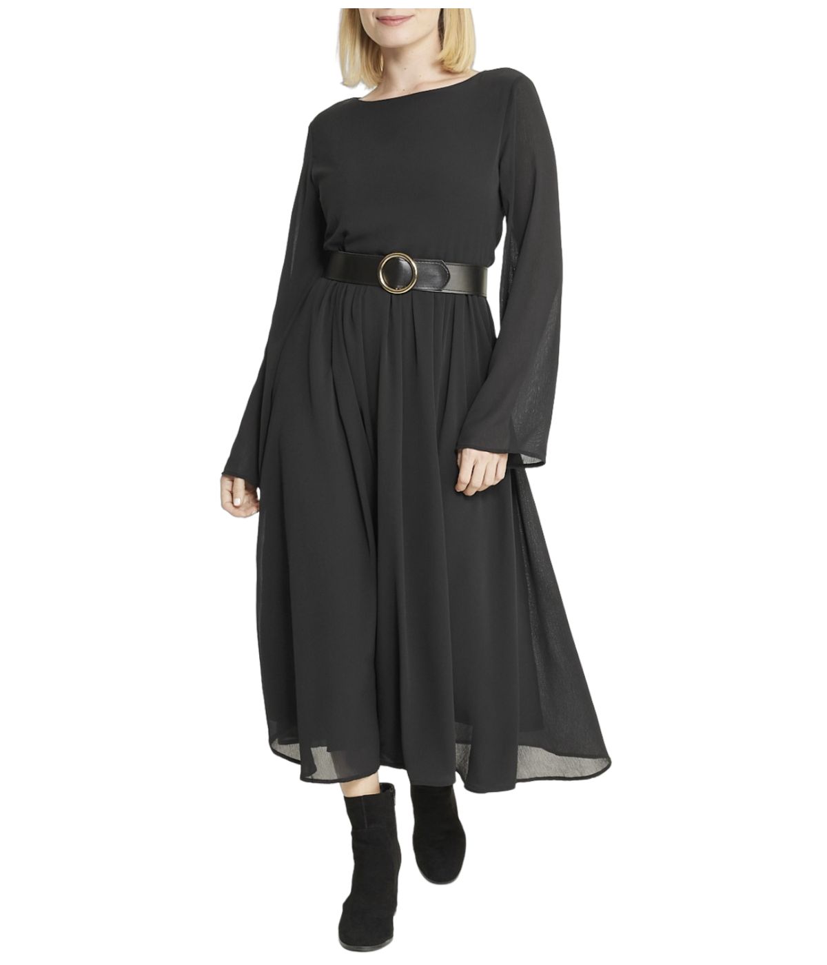 Belted Long Sleeve Dress Belted Long Sleeve Dress
