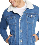 Sherpa Collar Light Blue Denim Jacket