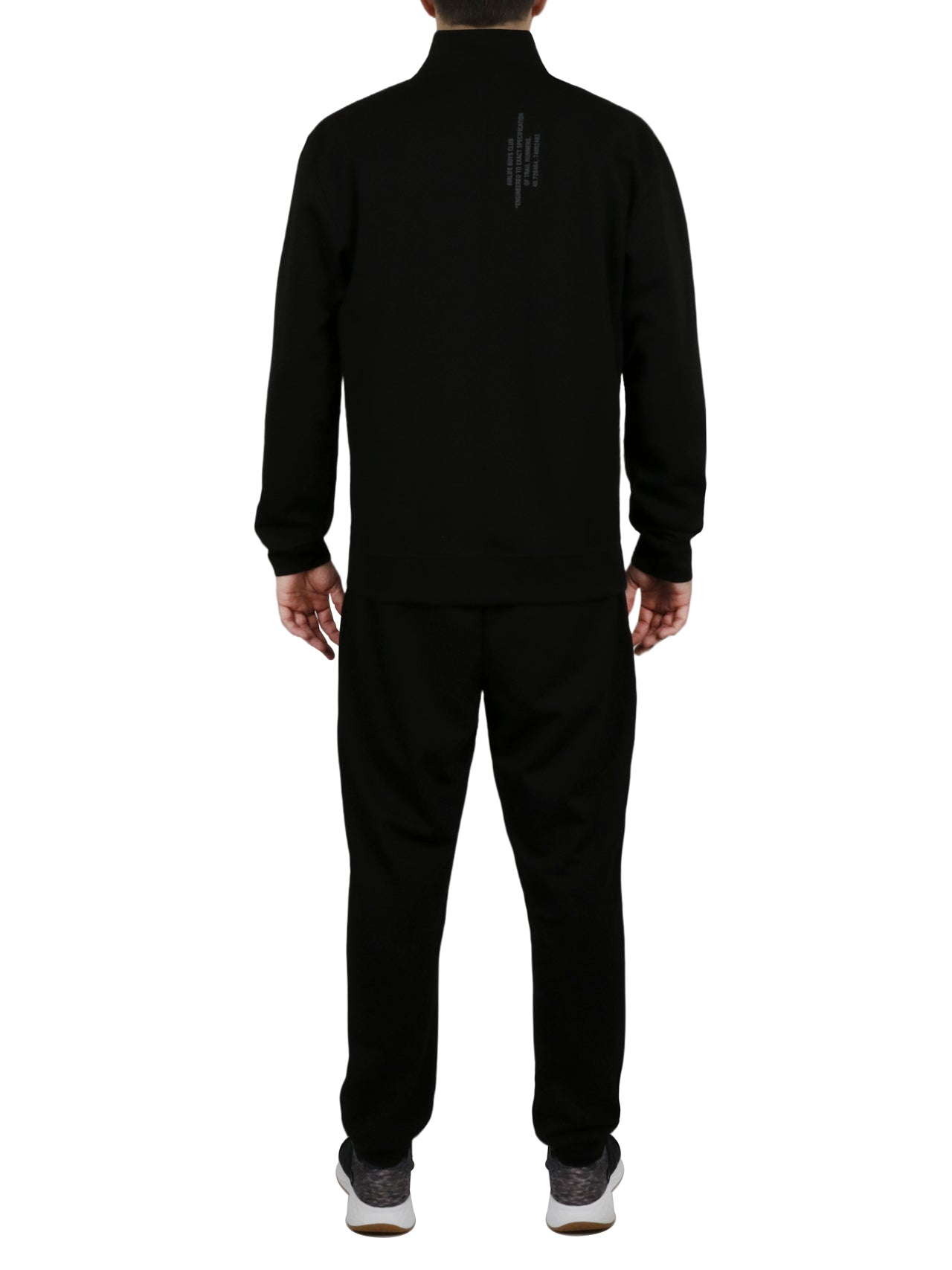 Big & Tall Fully Open Zipper Tracksuit in Black