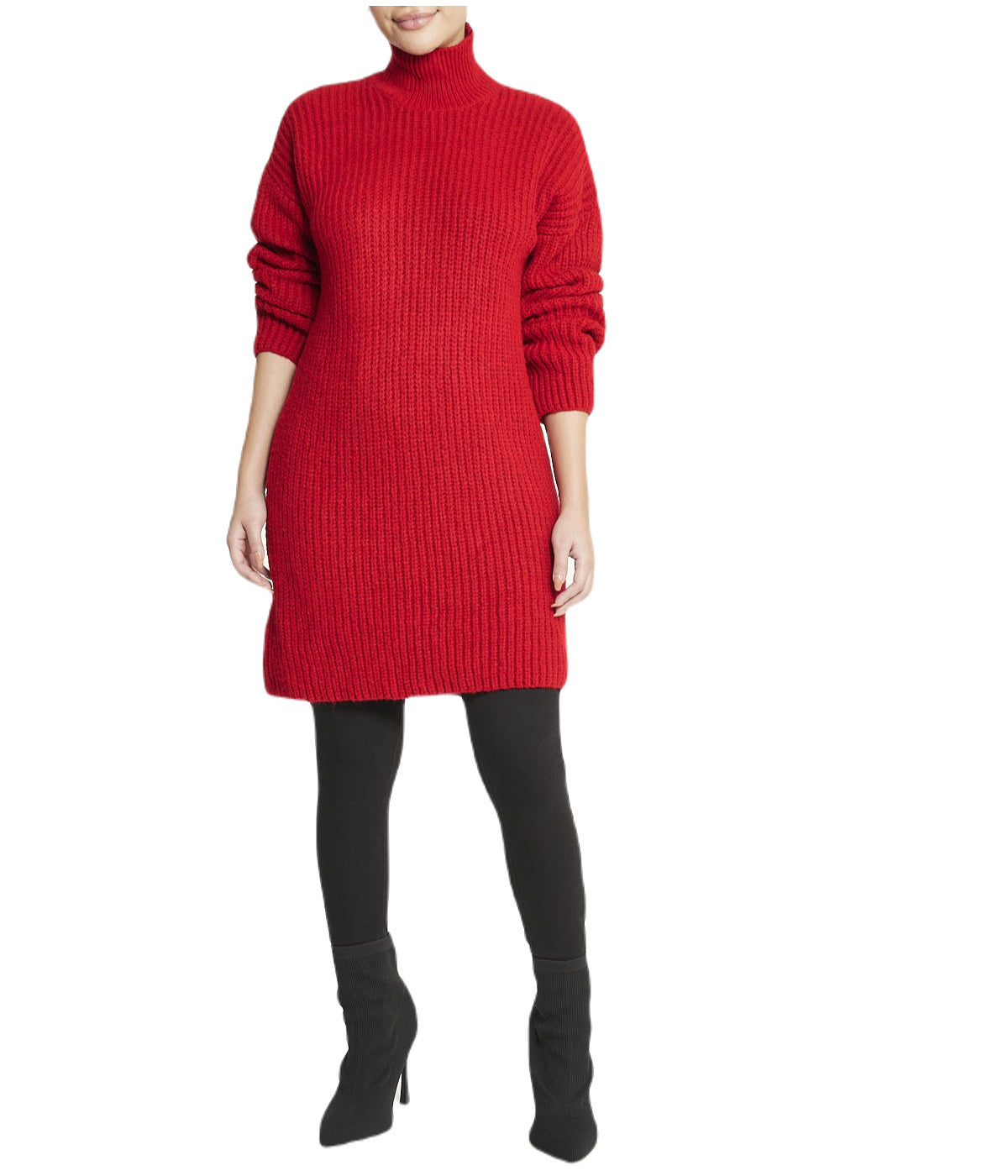 Turtleneck Funnel Sweater Dress Turtleneck Funnel Sweater Dress