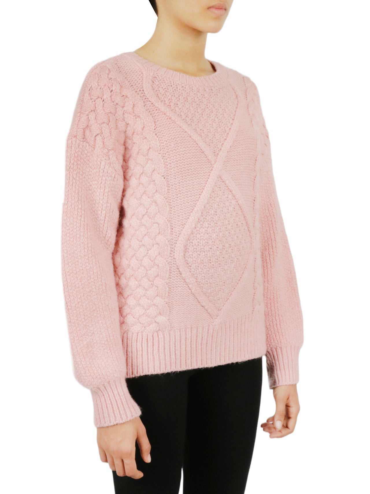 Cable Knit Cropped Pullover Sweater