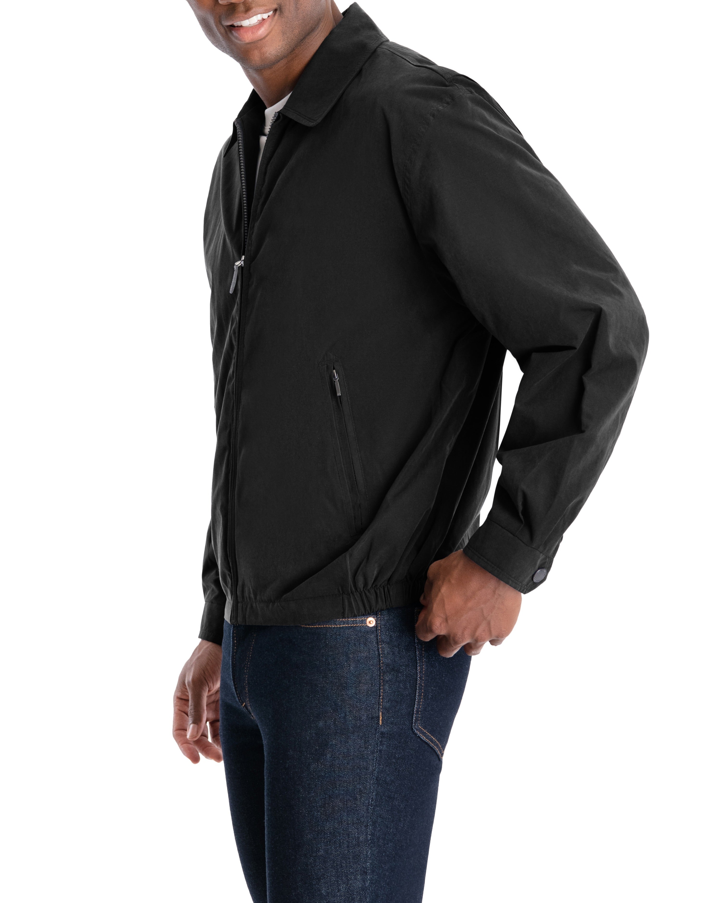 Light Weight Zip Front Golf Jacket Black