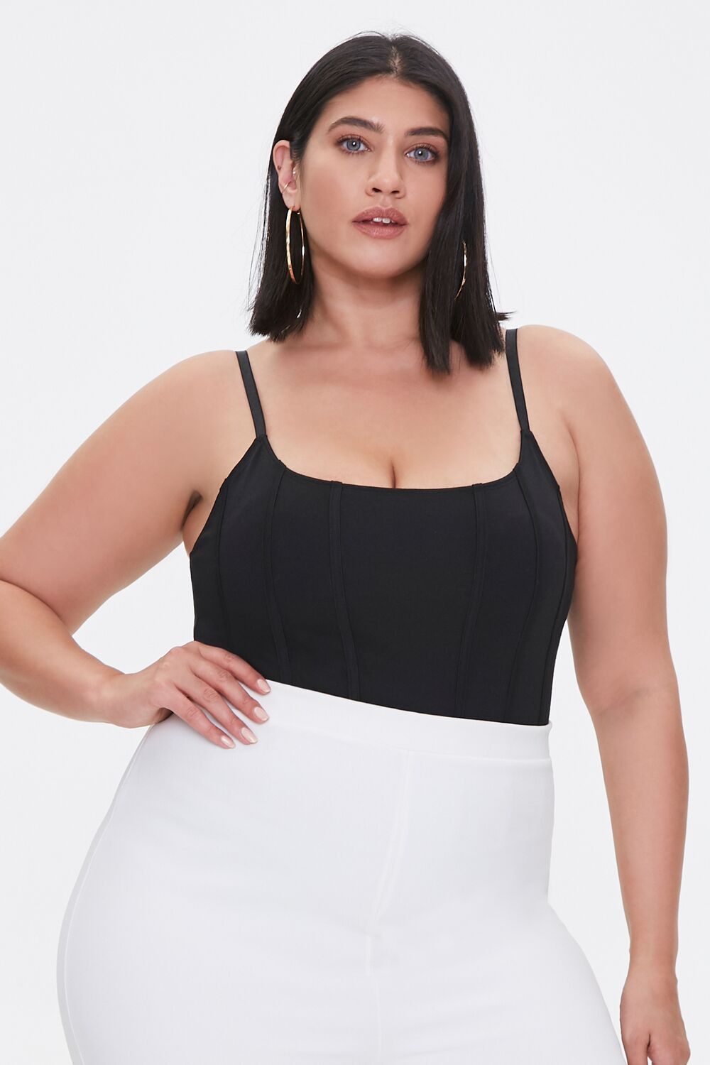 Plus Size Seamed Cami Bodysuit