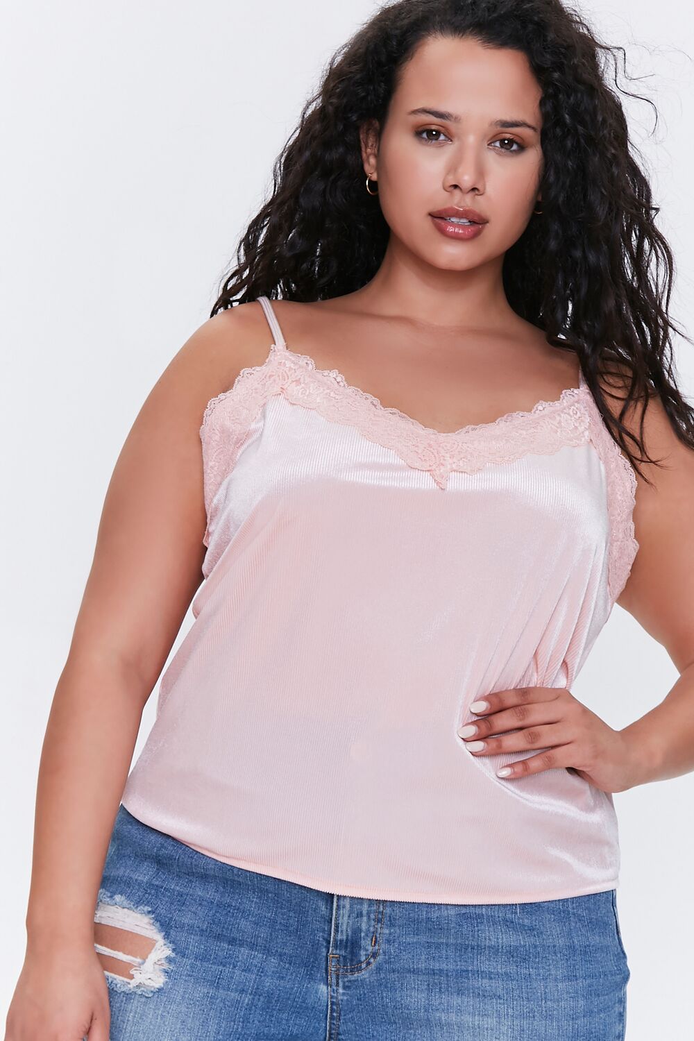 Plus Size Lace-Trim Cami