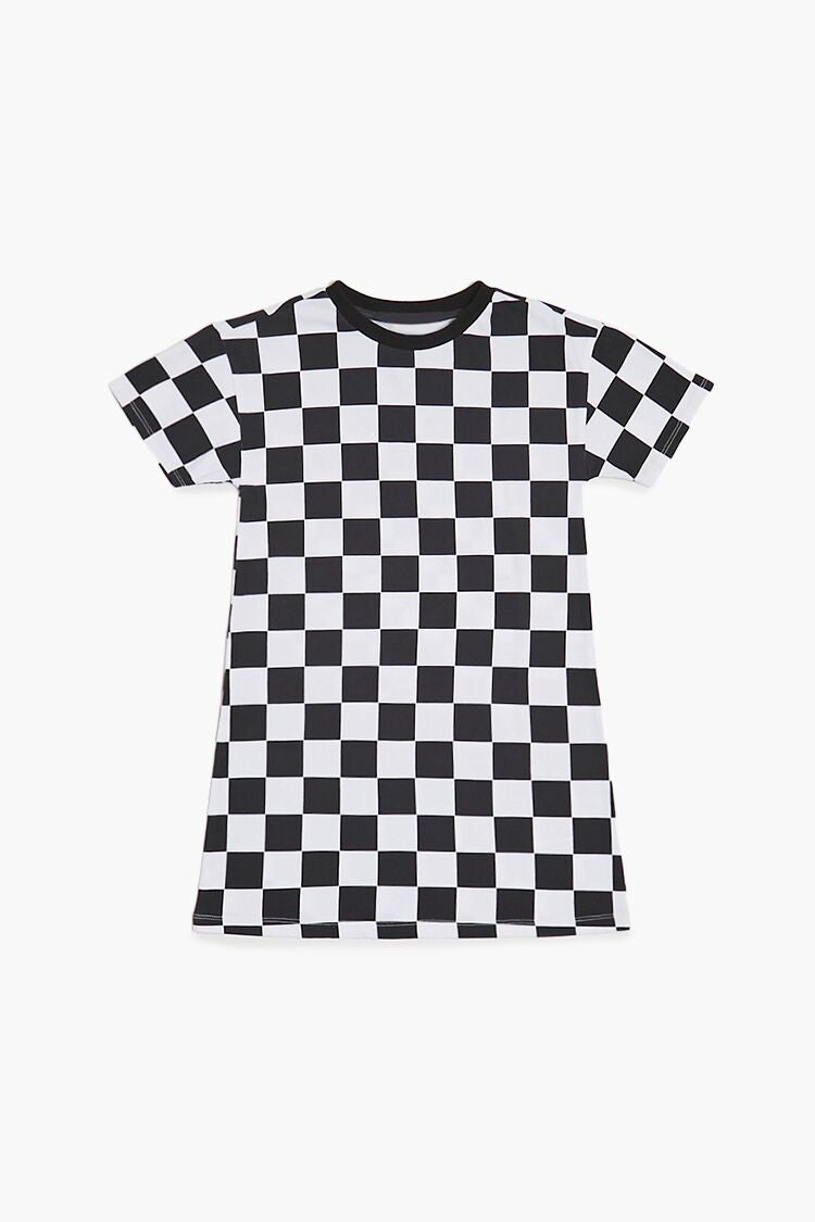 Girls Checkered Print T-Shirt Dress (Kids) Girls Checkered Print T-Shirt Dress (Kids)