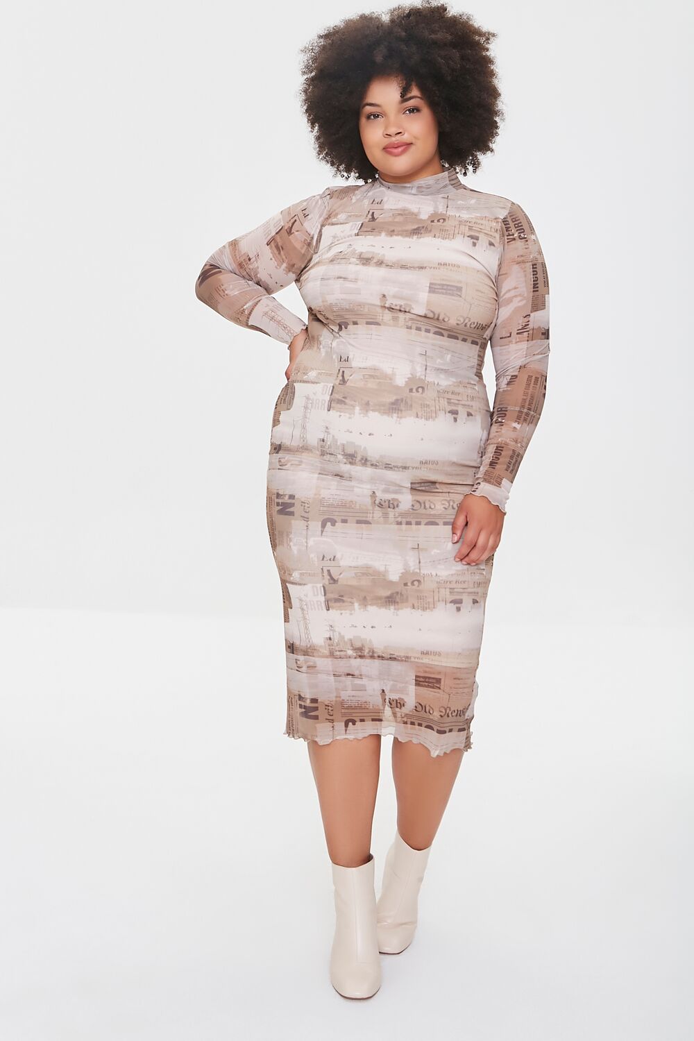 newspaper print bodycon dress Pulitzer Prize Bodycon Newspaper Print Mini Dress small main image 1