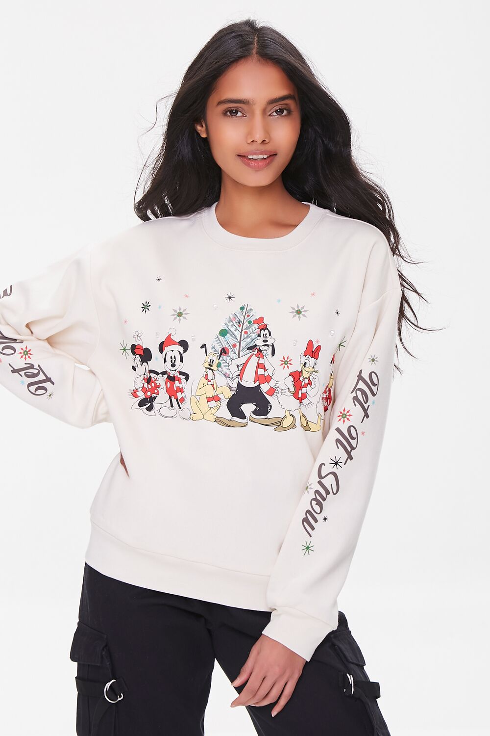 FOREVER 21 - Forever21 ディズニー プルオーバー クリスマス ミッキー プルート Christmas Mickey Mouse Pullover