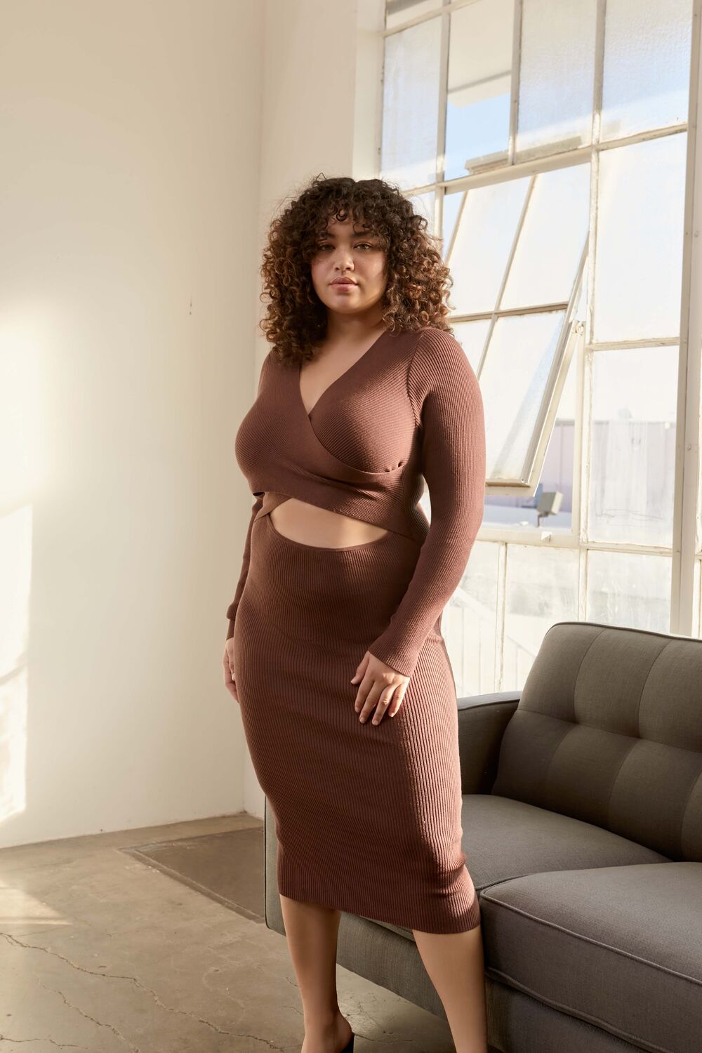 Plus Size Cutout Sweater Dress