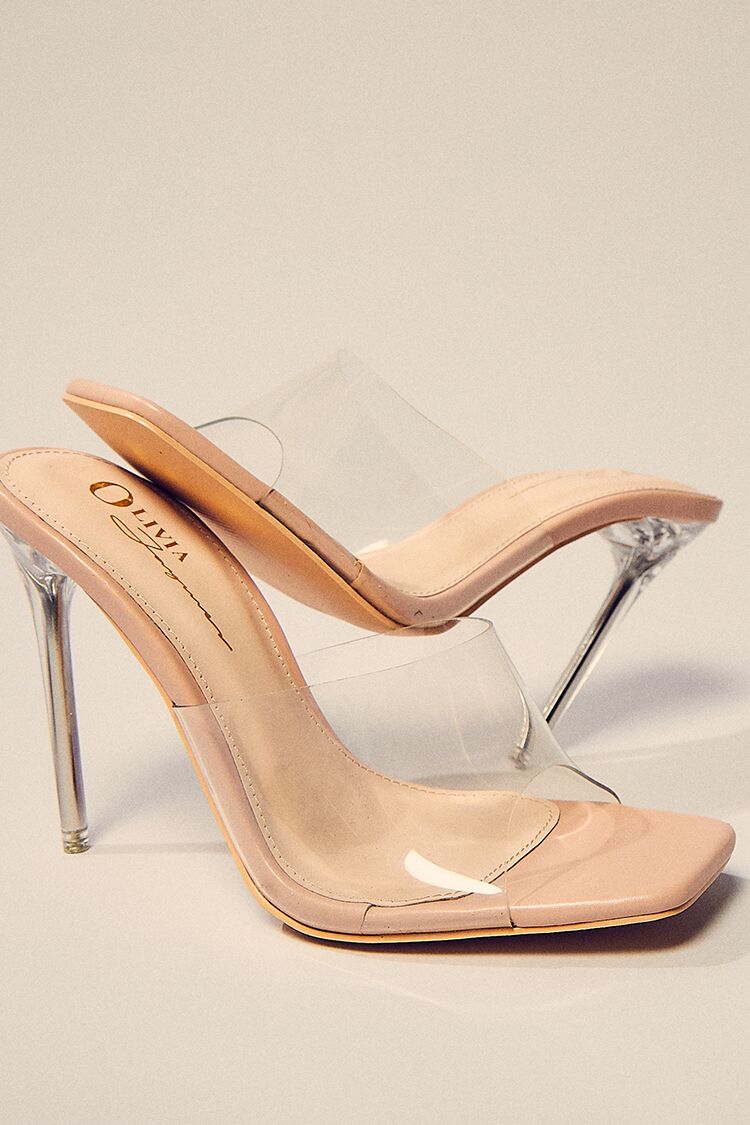 Open-Toe Lucite Stiletto Heels Open-Toe Lucite Stiletto Heels