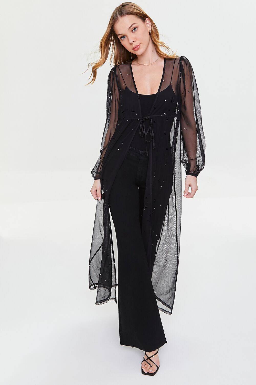 long sheer cardigan for dress Golden Butterfly Sheer Cardigan Dress Ivory(Pre-Sale 12days) / XXS