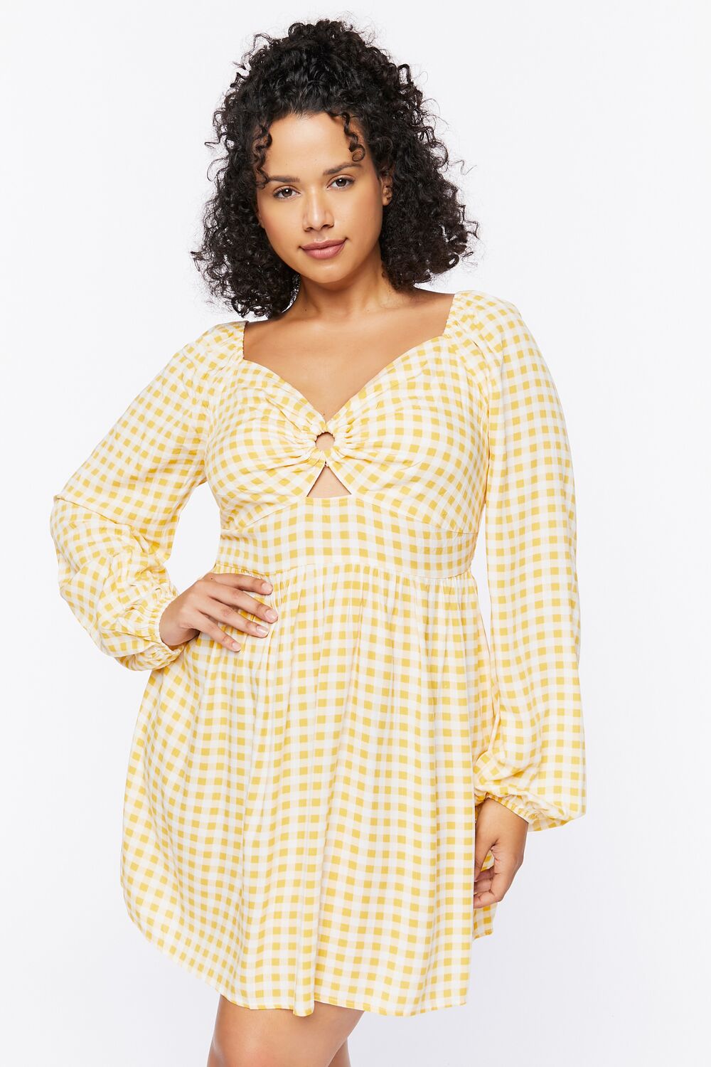 forever 21 yellow mini dress Plus Size Gingham Mini Dress