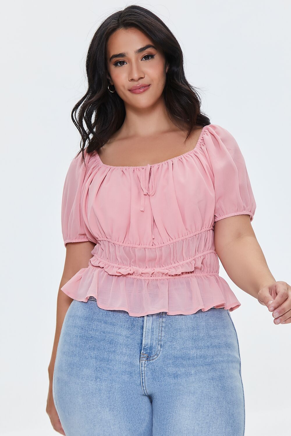 Plus Size Flounce-Hem Top Plus Size Flounce-Hem Top