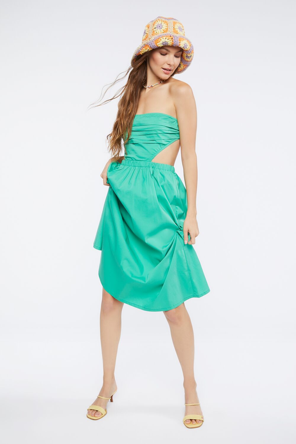 Poplin Cutout Fit & Flare Midi Dress Poplin Cutout Fit & Flare Midi Dress
