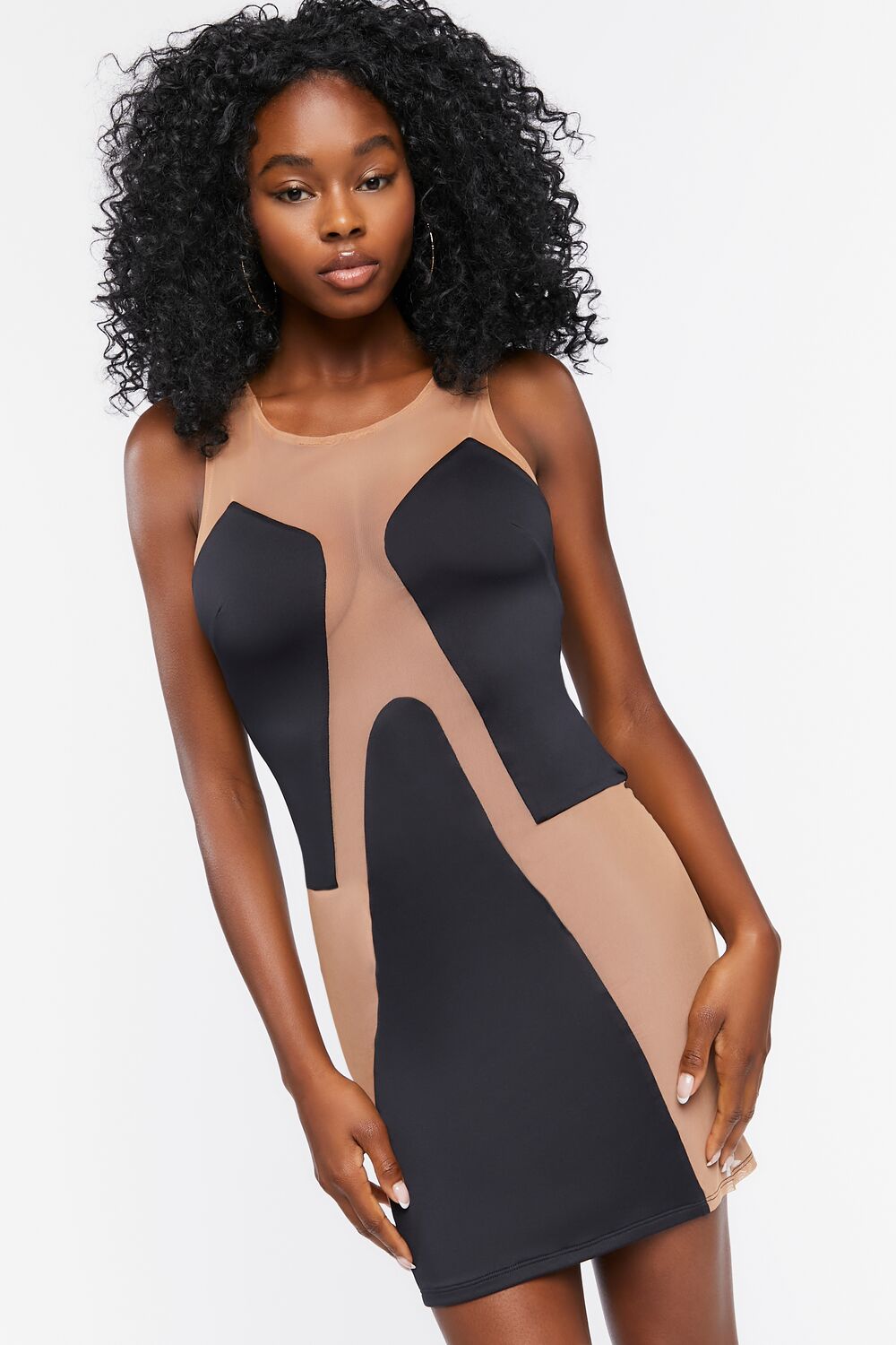 Mesh Panel Mini Dress Mesh Panel Mini Dress