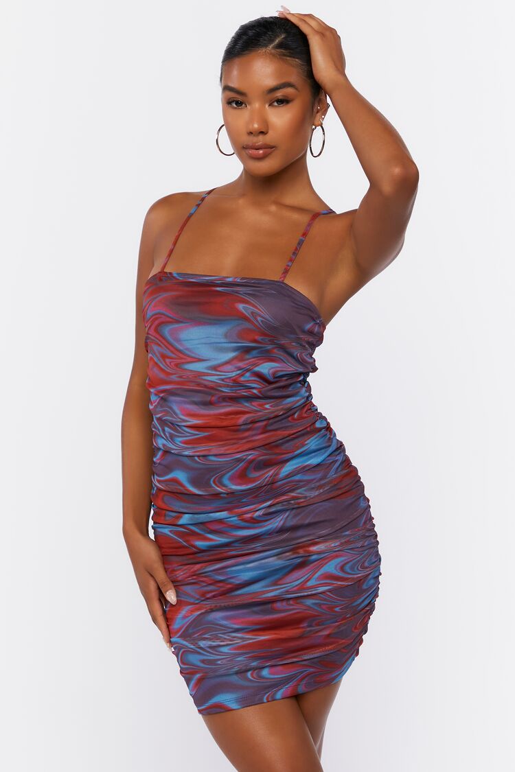 abstract print bodycon dress Chiara Boni La Petite Robe Draped Abstract-Print Bodycon Dress