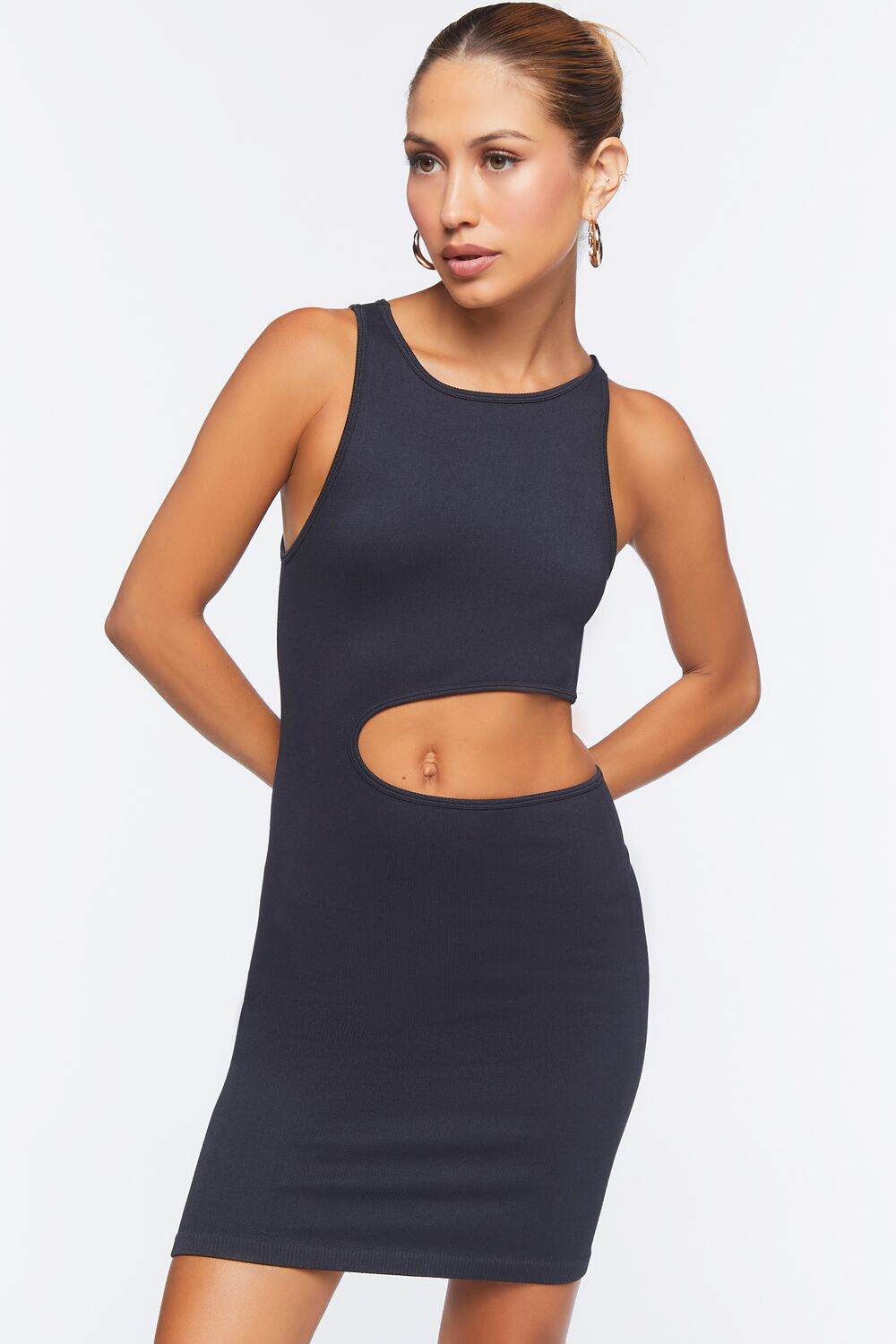 cut out tank dress Kaveah Tween Ribbed Cutout Tank Dress