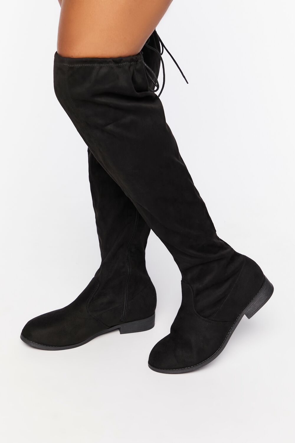 Faux Suede Over-the-Knee Boots (Wide)