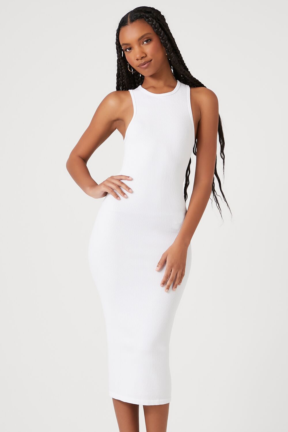 strapless open back dress Seamless Racerback Midi Dress