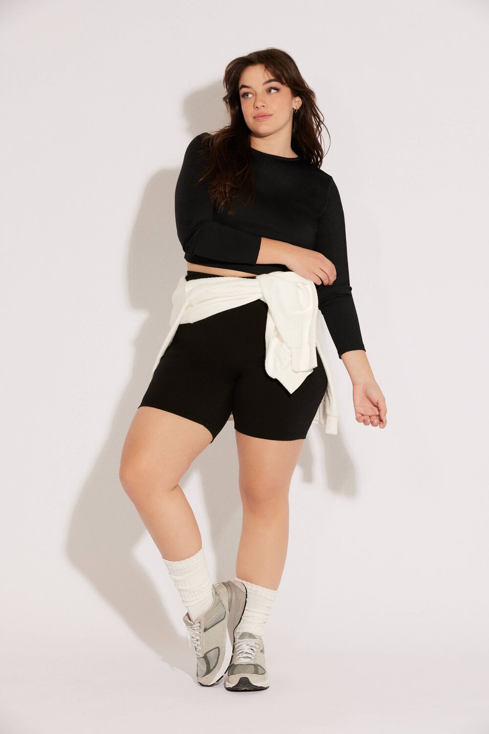 Plus Size Cotton Biker Shorts - Main Image