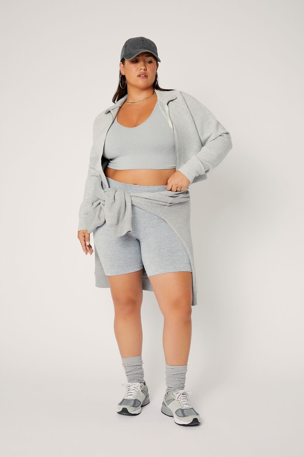 Plus Size Basic Cotton Biker Shorts