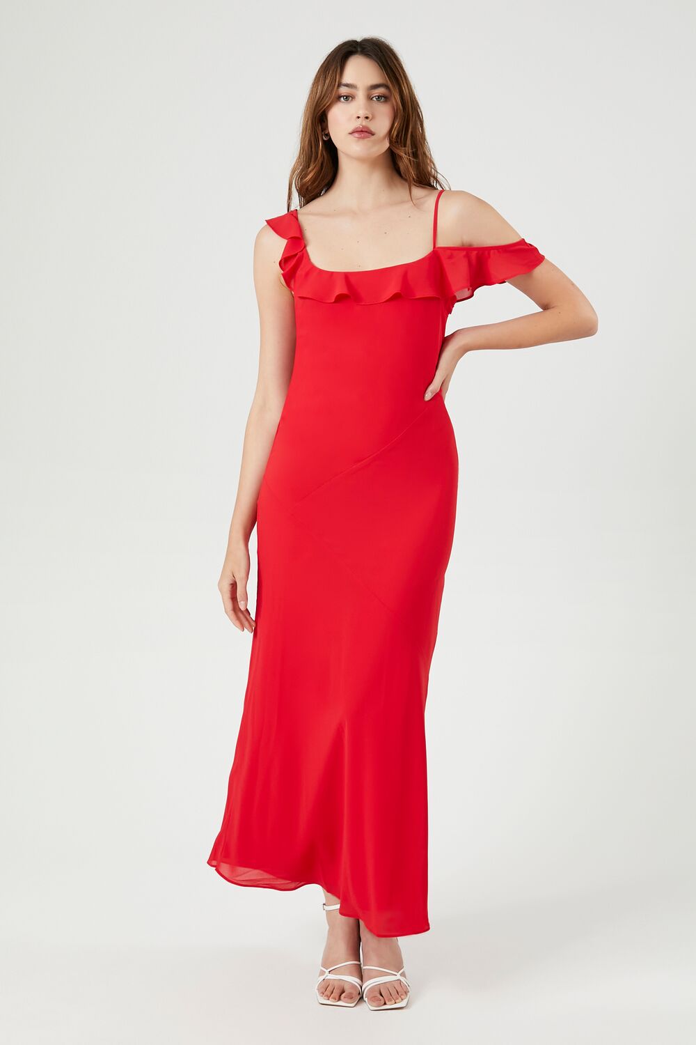 Chiffon Ruffle-Trim Slip Maxi Dress Chiffon Ruffle-Trim Slip Maxi Dress