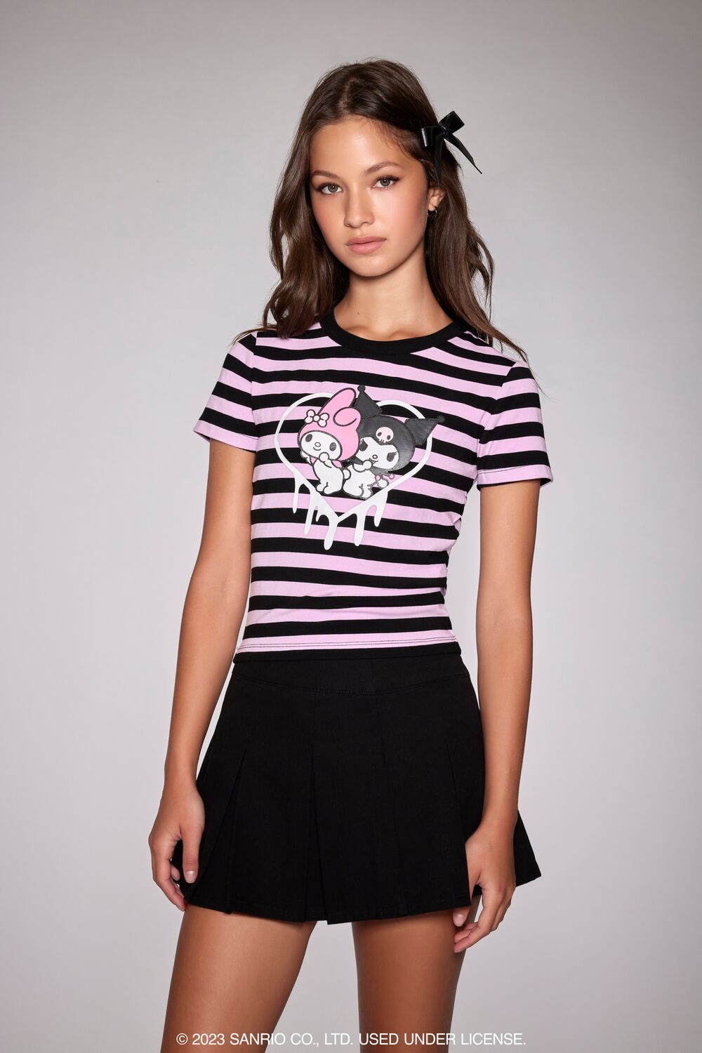 My Melody Kuromi Striped Tee
