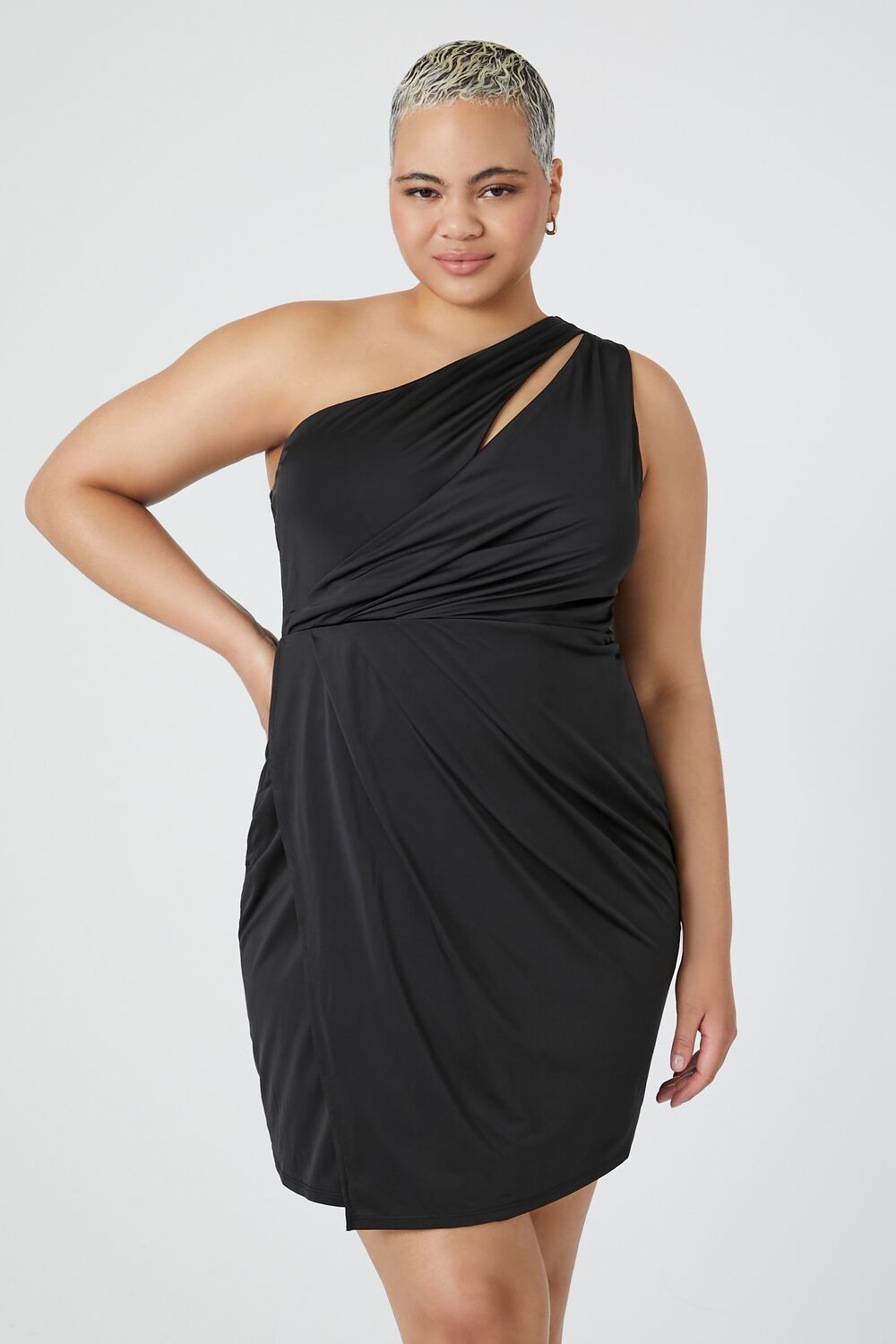 Plus Size One-Shoulder Mini Dress Plus Size One-Shoulder Mini Dress