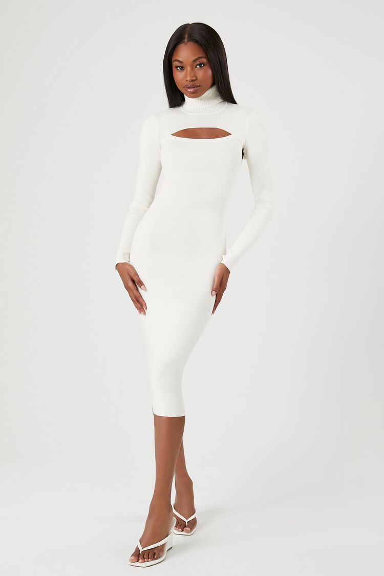 Turtleneck Combo Sweater Dress Turtleneck Combo Sweater Dress