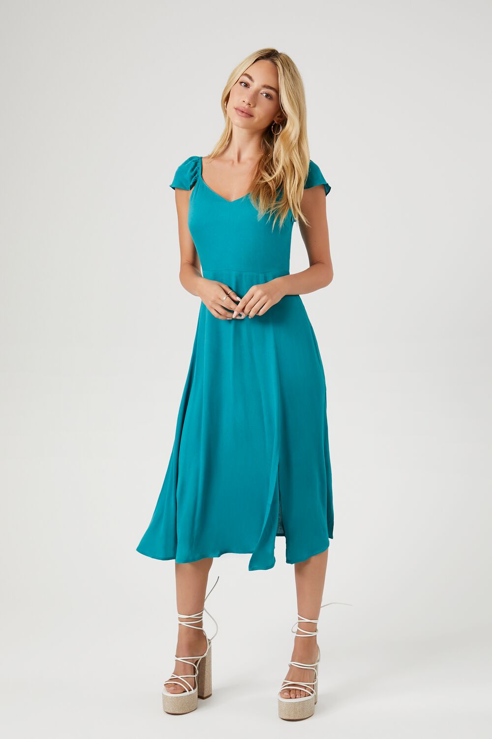 knee length dresses for ladies FLORAL FLOUNCE SLEEVE TIERED MIDI DRESS – Cranberry Boutique