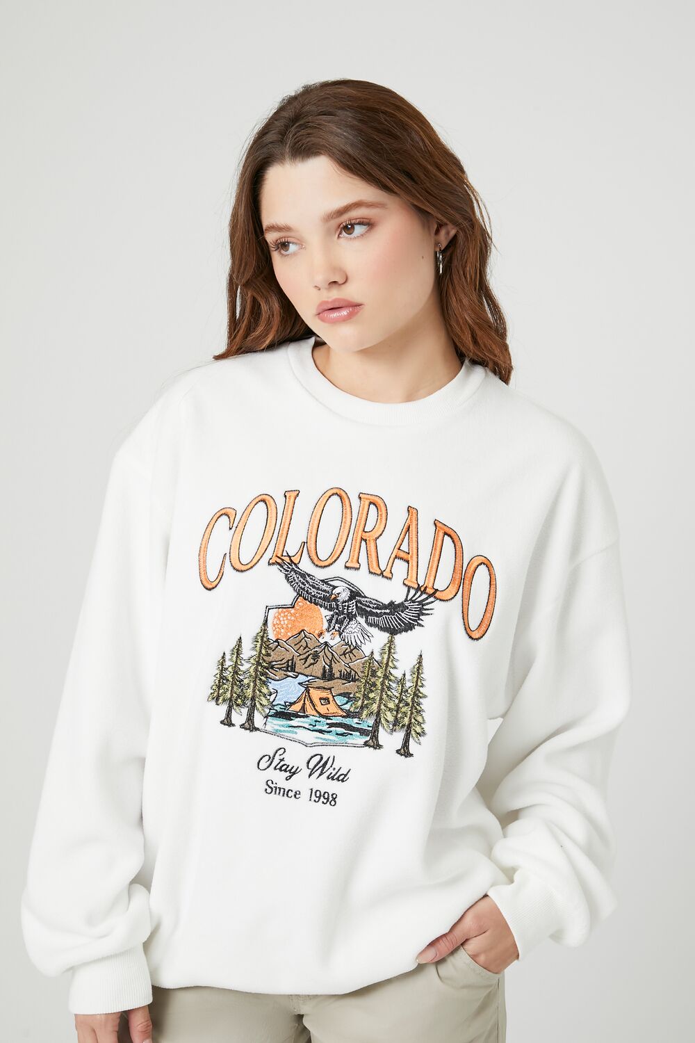 Sweat Forever 21 Femme 2X Noir Col Blanc - Imprimé NO THANKS - Pull