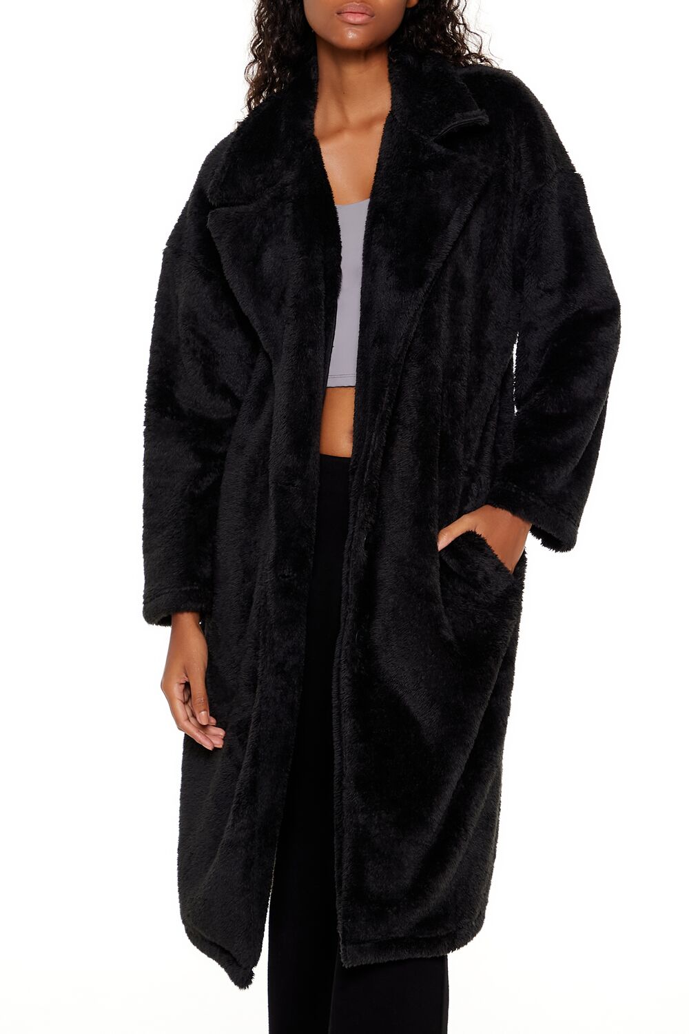 Faux Shearling Teddy Duster Coat - Main Image