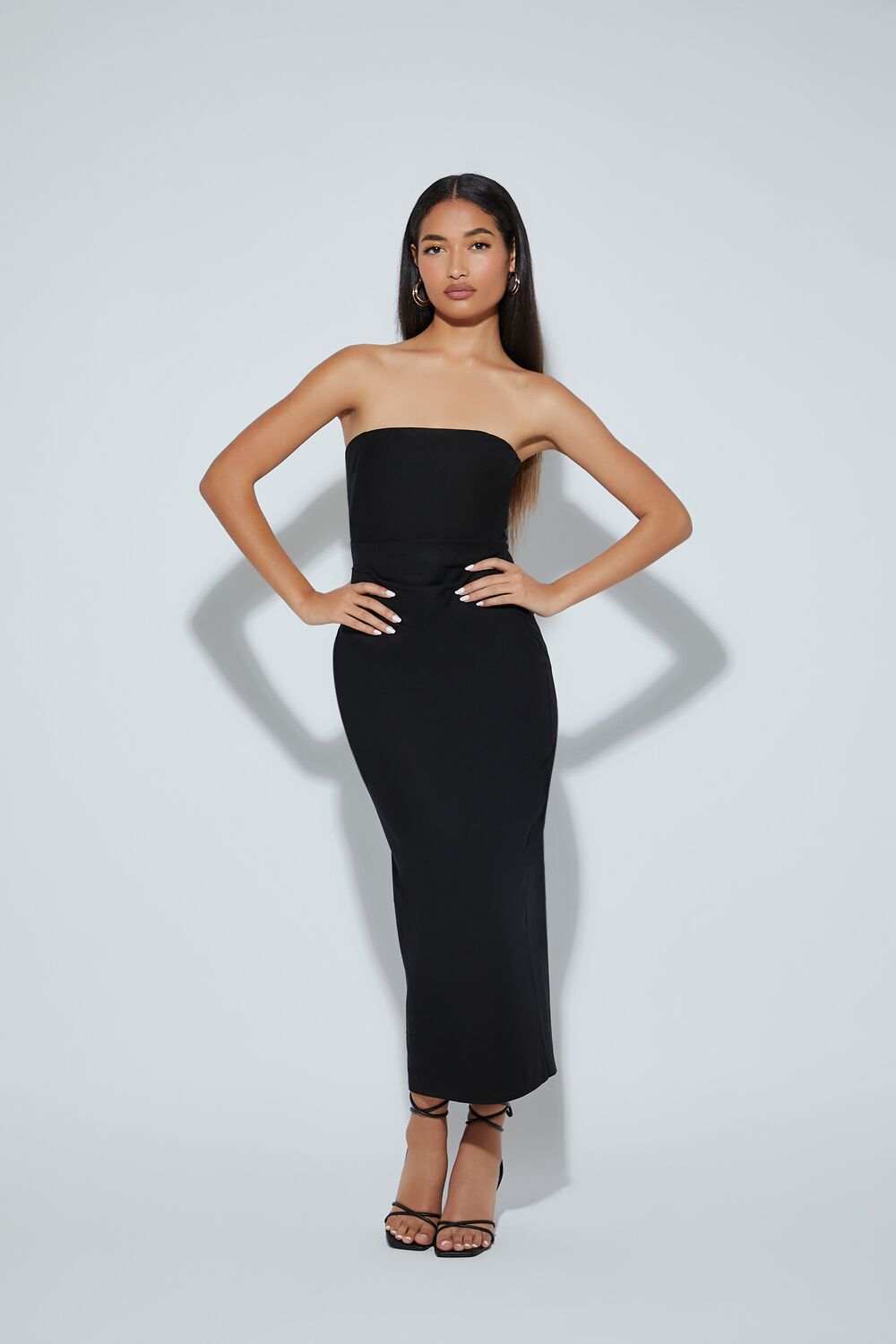 Strapless Slit Midi Dress Strapless Slit Midi Dress