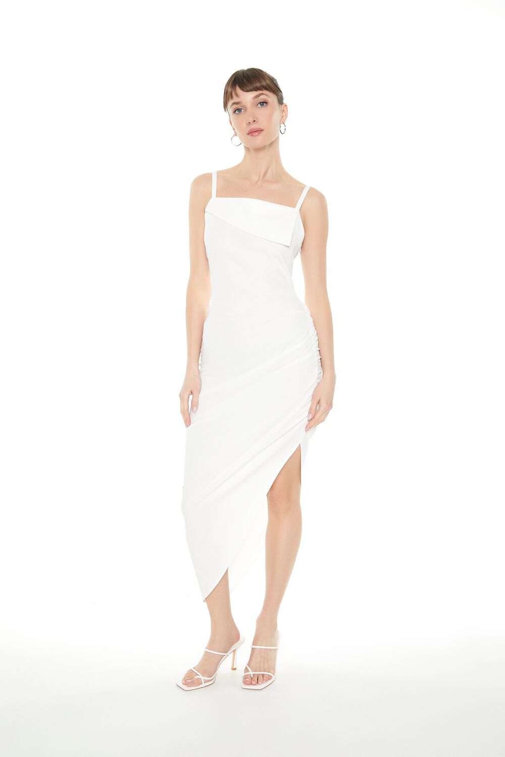 Asymmetrical Cami Midi Dress in Cream | Size: XS by Bonton Asymmetrical Cami Midi Dress in Cream | Size: XS by Bonton