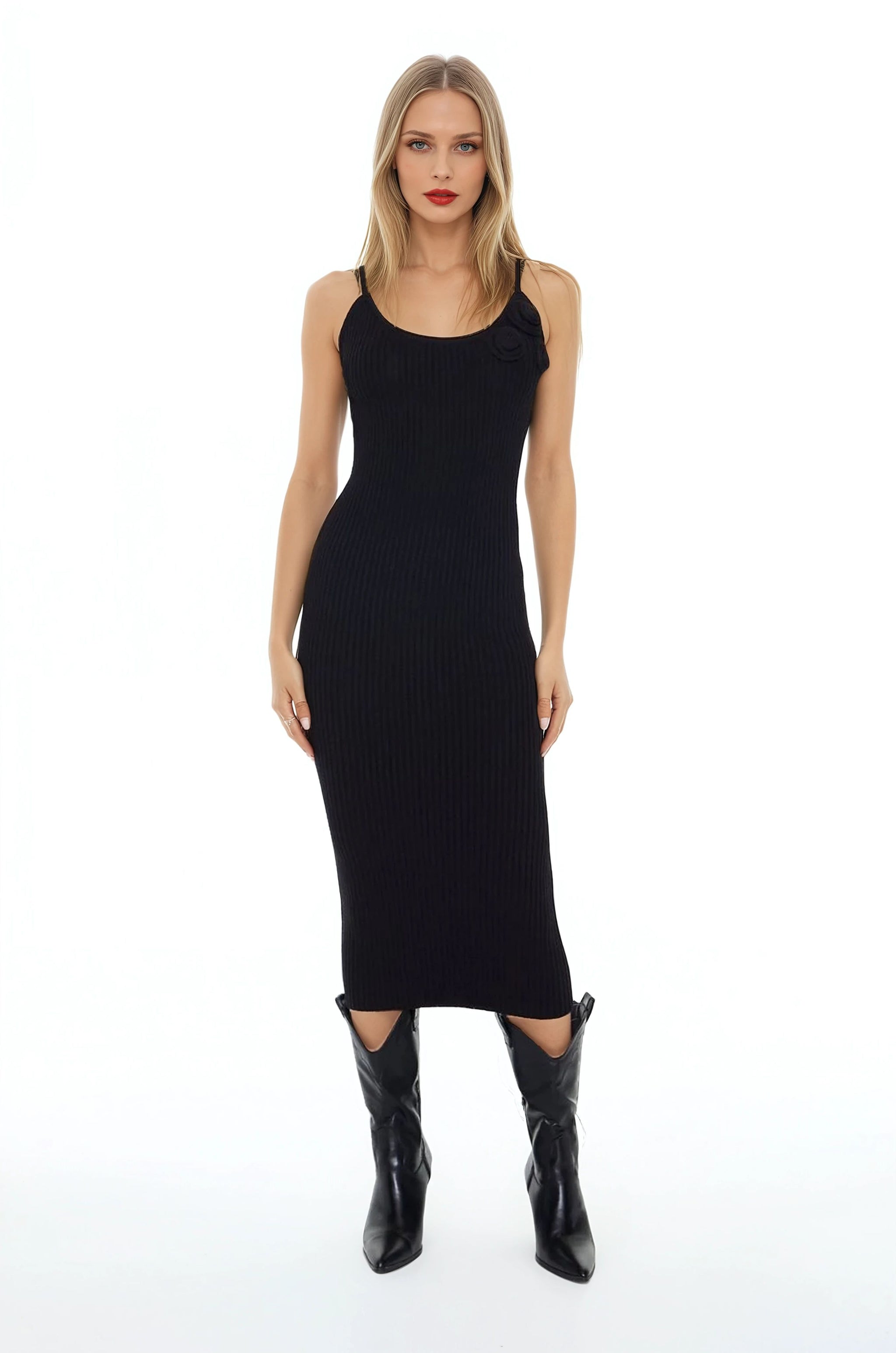 Crochet Rosette Cami Midi Dress Crochet Rosette Cami Midi Dress