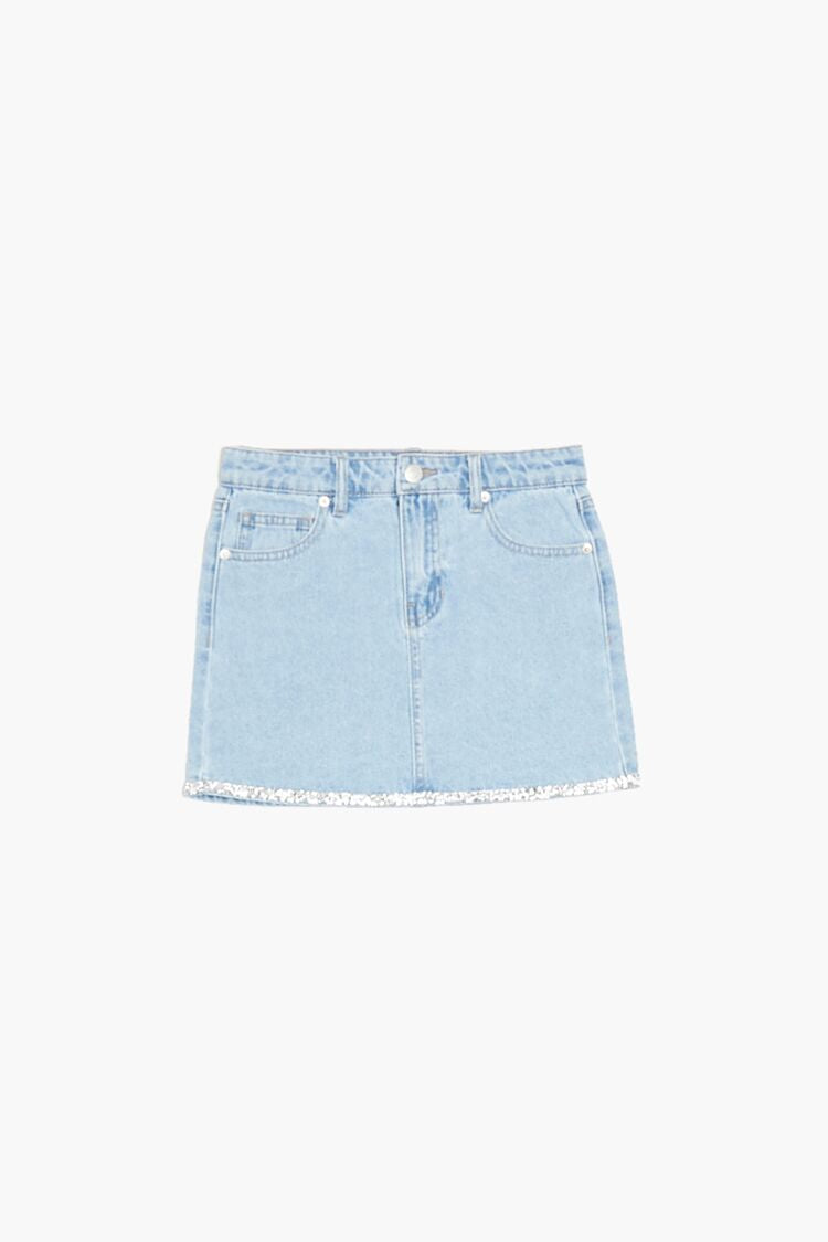 Girls Rhinestone Denim Skirt (Kids)