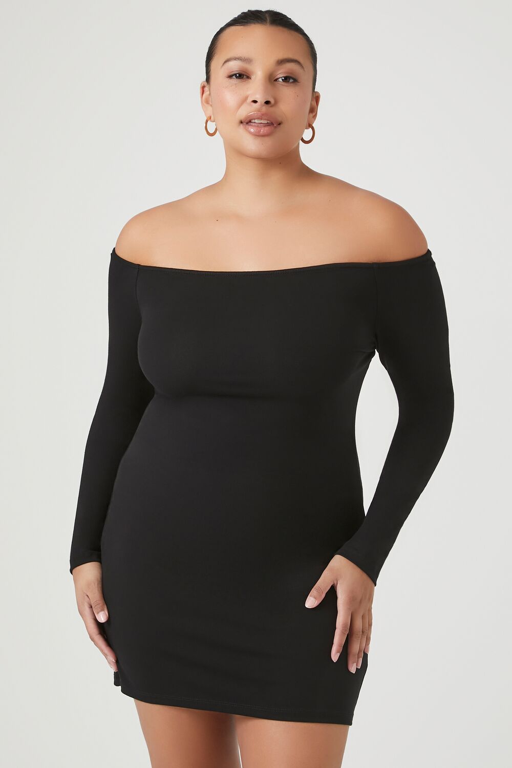 Plus Size Off-the-Shoulder Mini Dress Plus Size Off-the-Shoulder Mini Dress