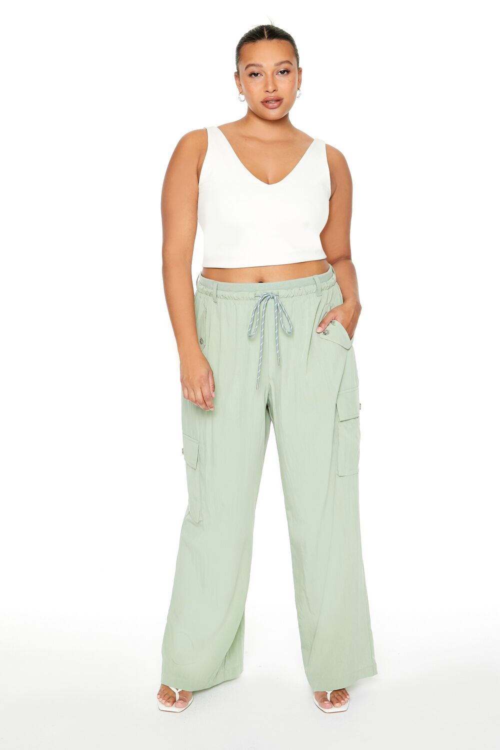 Plus Size Straight-Leg Cargo Joggers