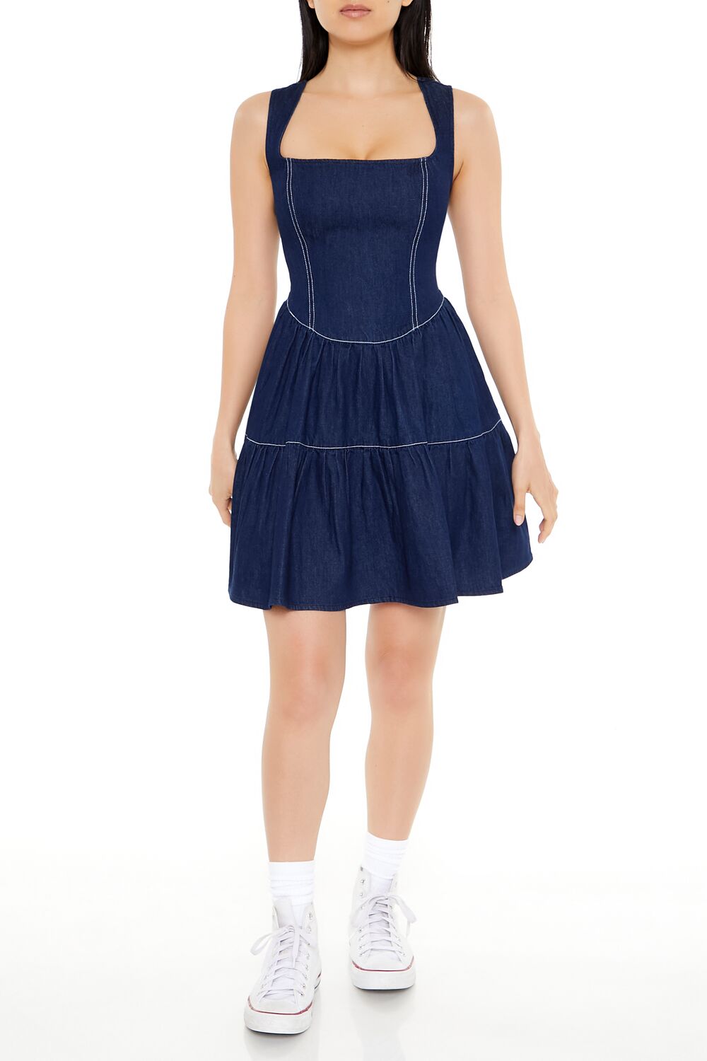 Chambray Fit & Flare Mini Dress Chambray Fit & Flare Mini Dress