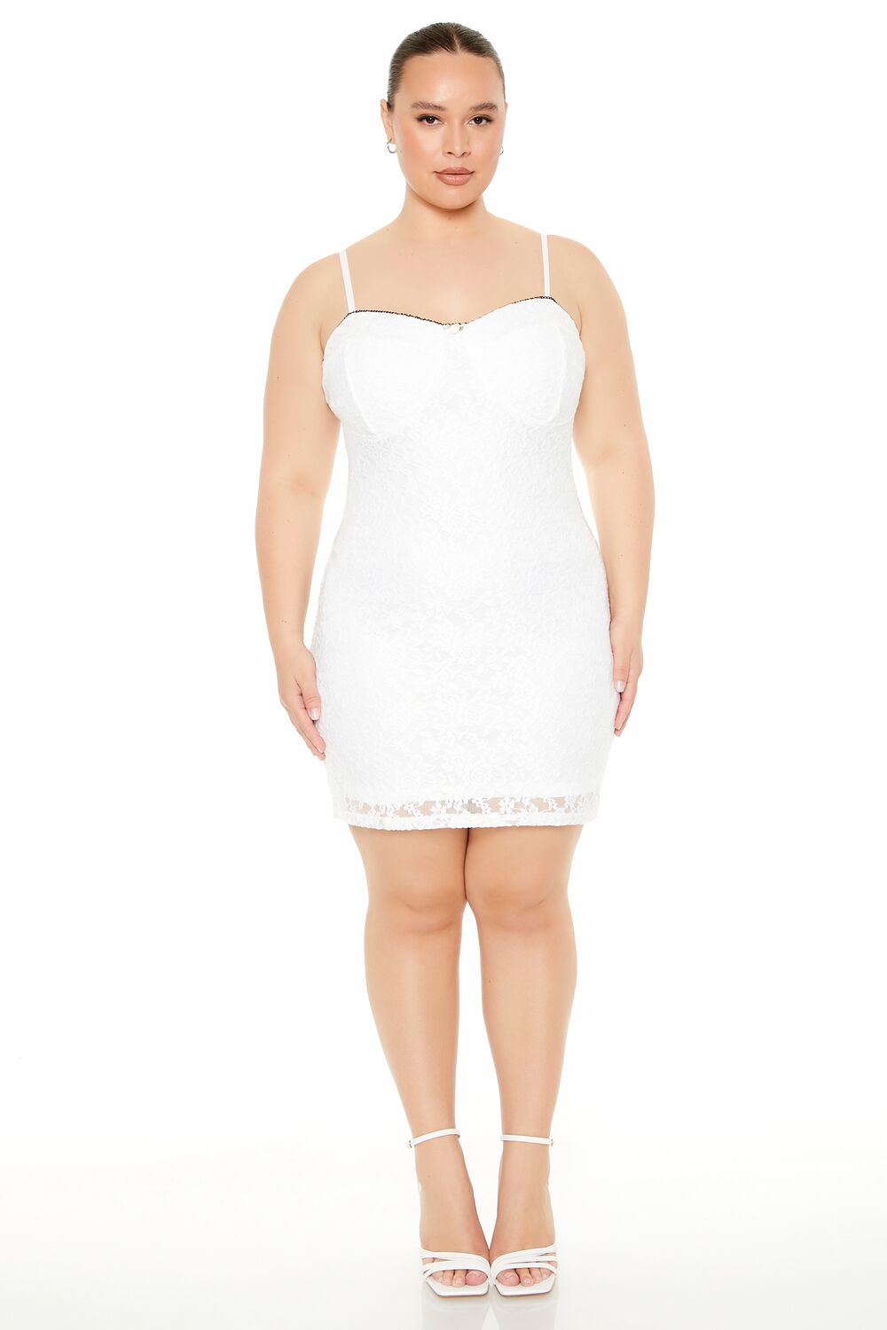 Plus Size Lace Bustier Mini Dress Plus Size Lace Bustier Mini Dress