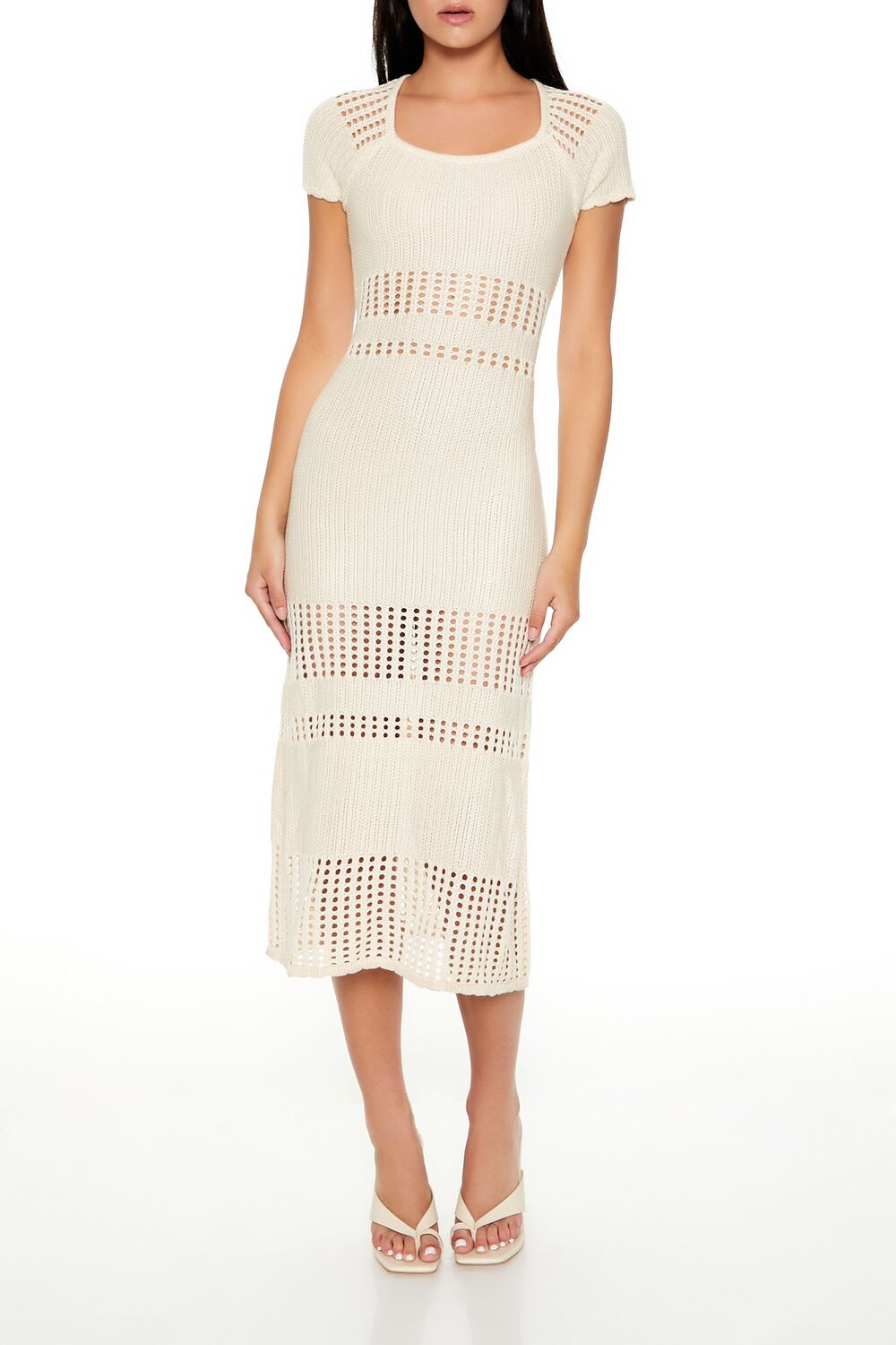 white christmas dresses Ayse Beige Crochet Mini Dress - US 8 main image 1