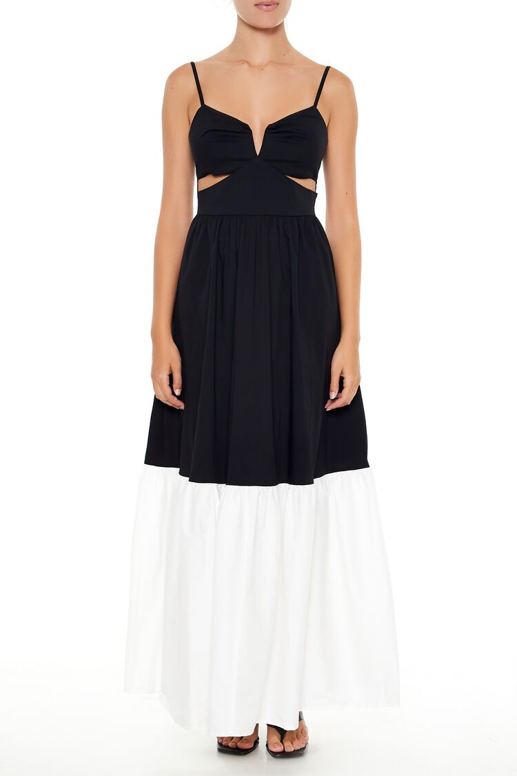 forever 21 cutout maxi dress Colorblock Cutout Maxi Dress