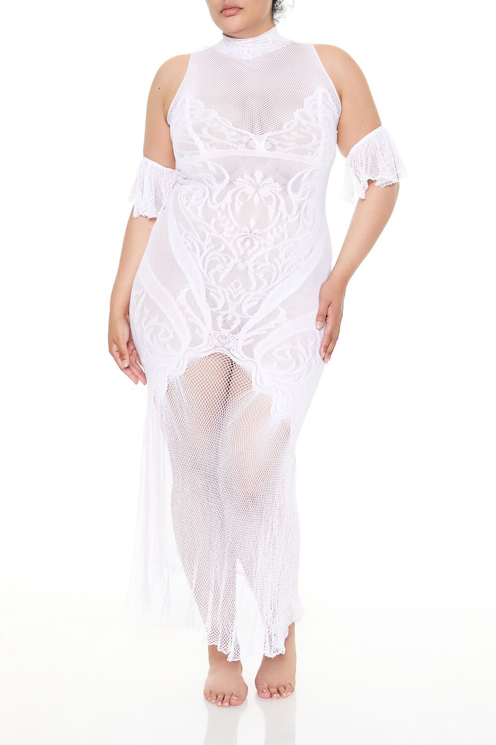 chinese dress ladies Plus Size Fishnet Lingerie Dress