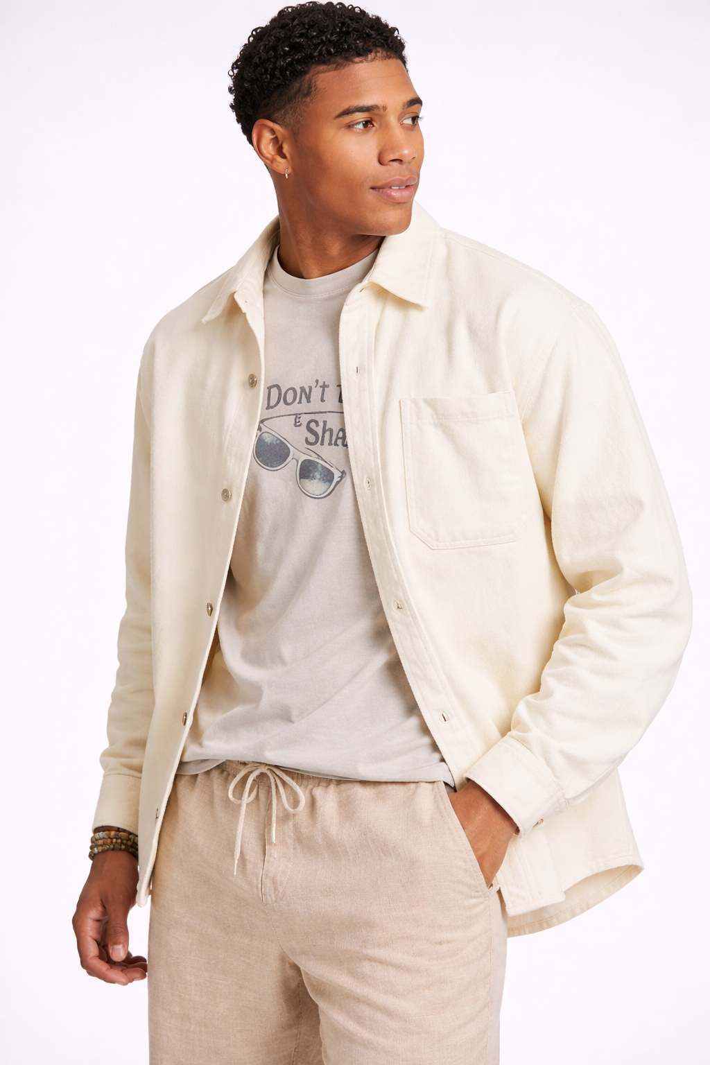 have a good time × Forever21 Cotton Curved-Hem Shirt