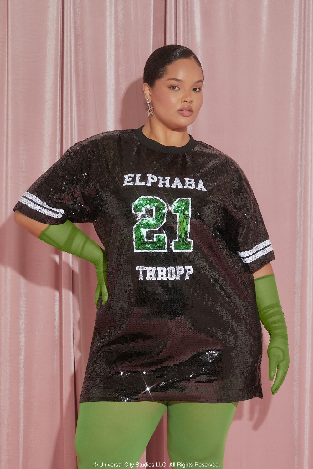 Plus Size Wicked Elphaba Mini Jersey Dress