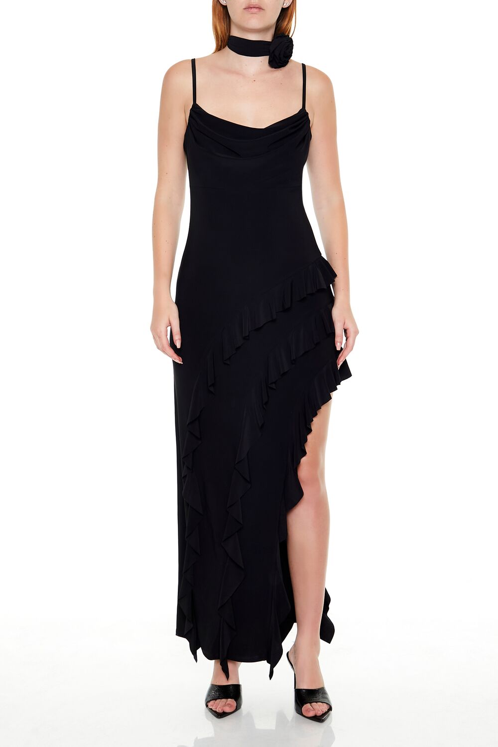 asymmetrical ruffle dress maxi Asymmetrical Ruffle Maxi Dress