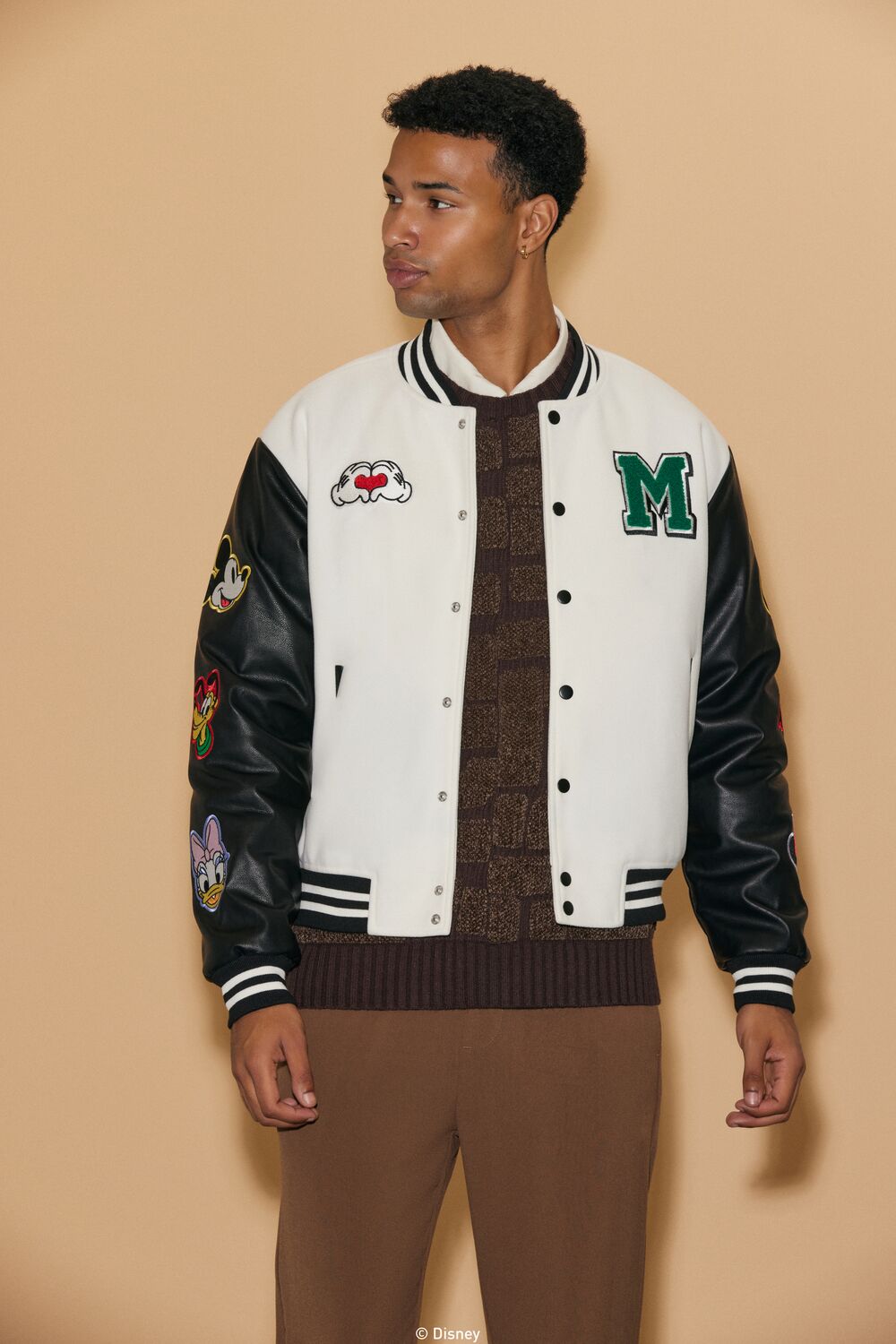 Unisex Disney Mickey Friends Chenille Patch Varsity Jacket