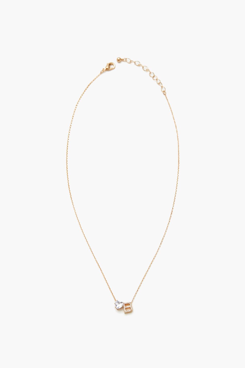 Faux Gem Initial Charm Necklace