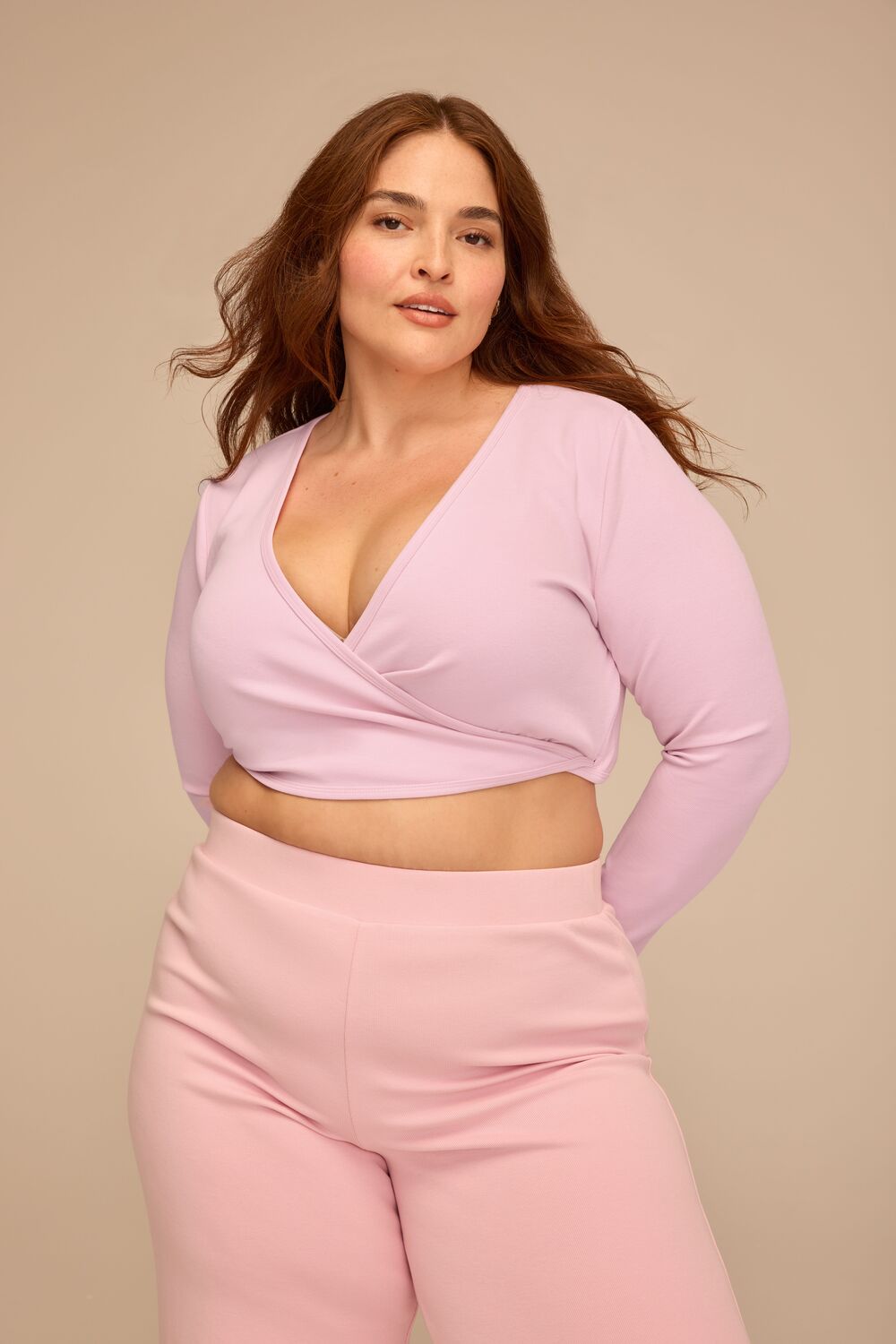 Plus Size Wrap Crop Top - Main Image